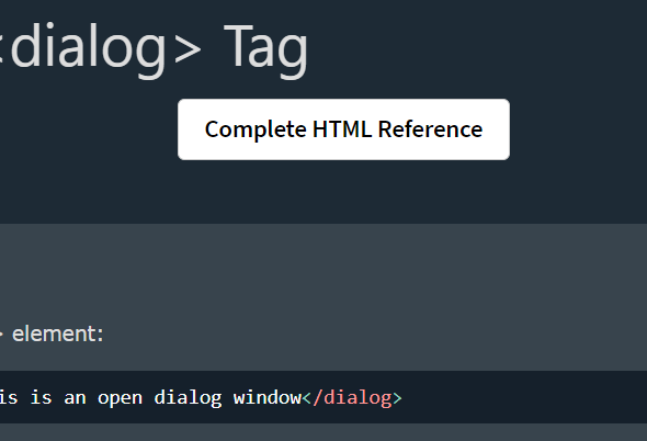 Penggunaan dan Penjelasan Tags HTML dialog